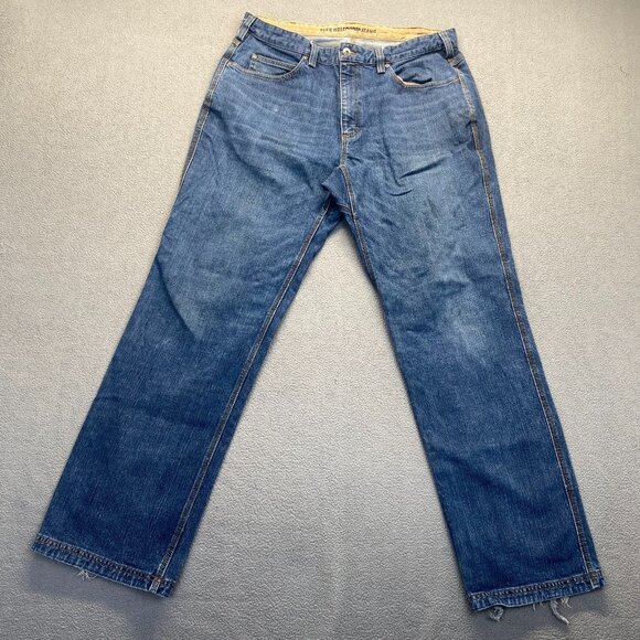Duluth Trading Co Jeans Men's Size 38X34 Blue Denim  Relaxed Fit - Picture 1 of 11